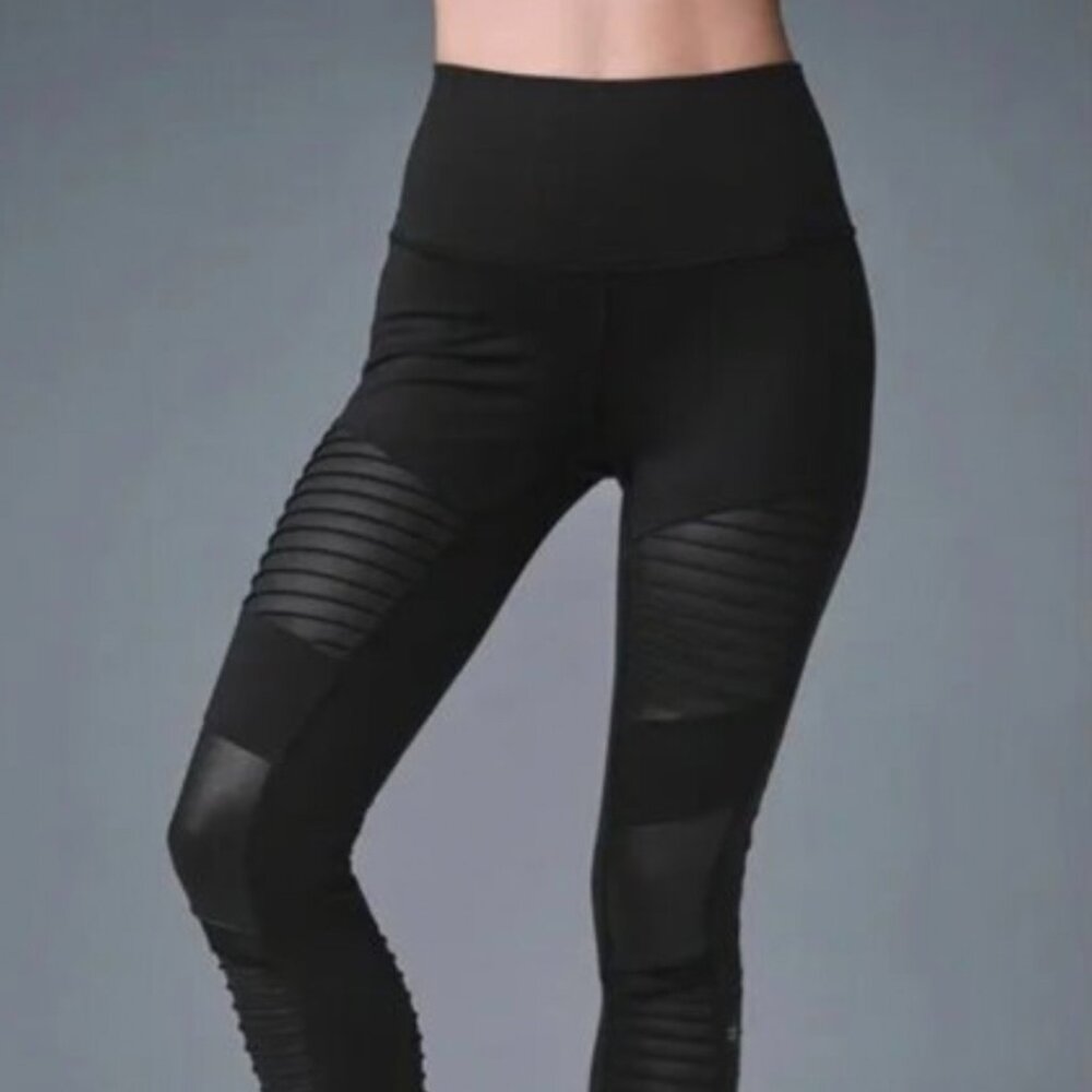 Alo Yoga Women High-waist Moto Legging Rich, Size MED, BLK